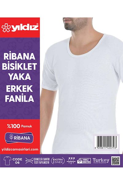 Yıldız Çamaşır YILDIZ LAUNDRY 100% COTTON/COTTON 3-PACK Ribbed Crew Neck Undershirt Q06