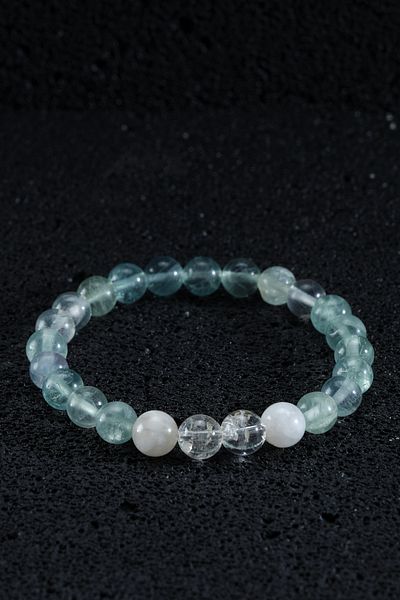 Ssilhoutte Doğaltaş Certified Natural Stone Bracelet for Women Men Concentration Bracelet Moonstone Fluoride Crystal Quartz