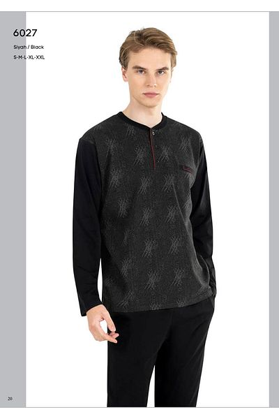 Pierre Cardin Мъжка черна пижама 6027
