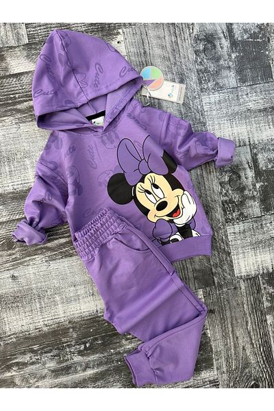 öykümgaleria Girl's Seasonal Hooded Minnie Top and Bottom Set