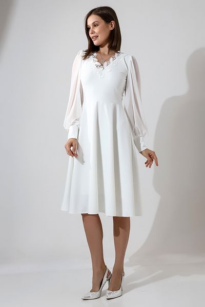Moda MiraGül Chiffon Sleeve Front Glitter Midi Dress