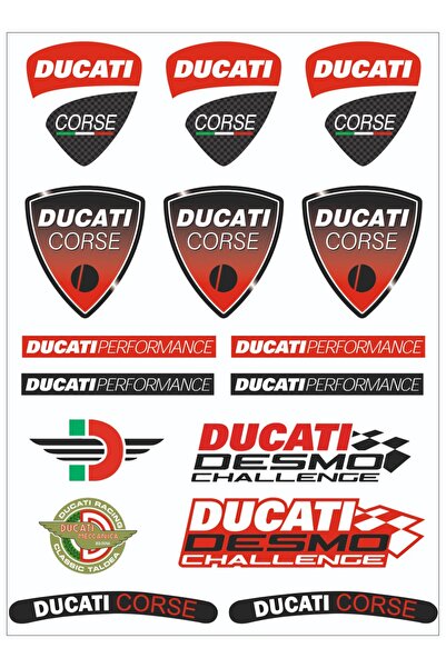 MOTOSEPETİM MOTOSİKLET DUCATİ KASK GRENAJ STİCKER ETİKET DUCATI CORSE MARKA S...