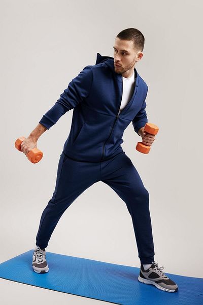 Tight Lady Ανδρικό φούτερ indigo Slim Fit Jogger με μανσέτες