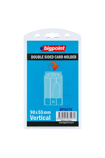 Bigpoint Double Sided Card Container Vertical Transparent 55x90mm 10 Pieces Bag