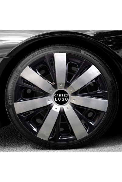 Cartex Volkswagen Polo 15'' Inç Gri - Siyah 4lü Set Jant Kapağı Çelik Jant Gö...