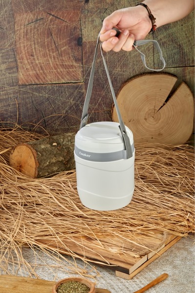 Cooker Lüx 1,2 Litre Çelik Hazneli 3'lü Yemek Termosu