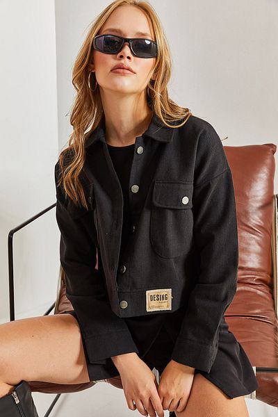 Bianco Lucci Damenjacke aus Gabardine mit zwei Taschen