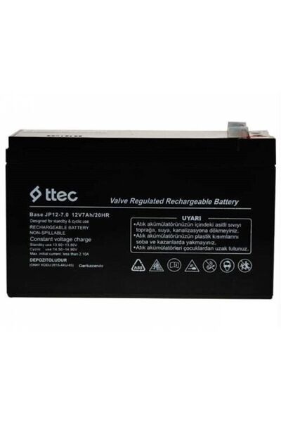 Ttec 12v 7ah 12 Volt 7ah Amper Kuru Tip Bakimsiz Akü Pi?l Batarya 65 X 151 X 94 Mm