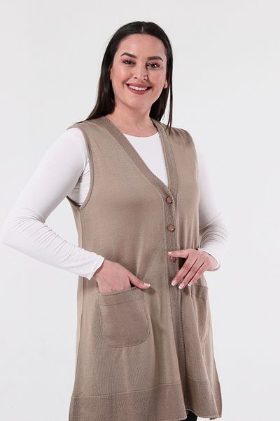 Laden Plus Size Very Thin Long Knitwear Mother Mink Vest