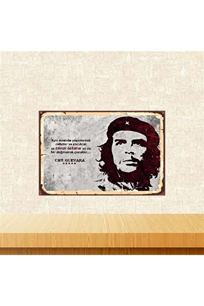 TAKIFİX Che Guevara Aynı Evrende Yaşamamalı 20-30 cm Retro Ahşap Poster