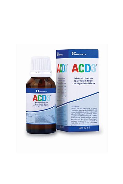 Berko Vitamin Acd3 Dropper Bottle Food Supplement 20 ml