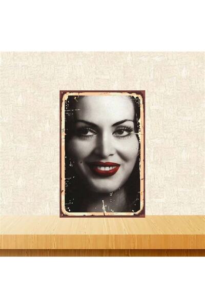 Türkan Şoray Retro Wood Poster 20x30 cm