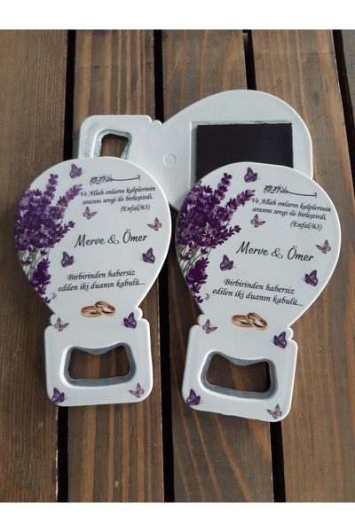 Mira Baskı 40 Adet Söz Nişan Nikah Düğün Hatırası Açacaklı Balon Magnet Hediy...