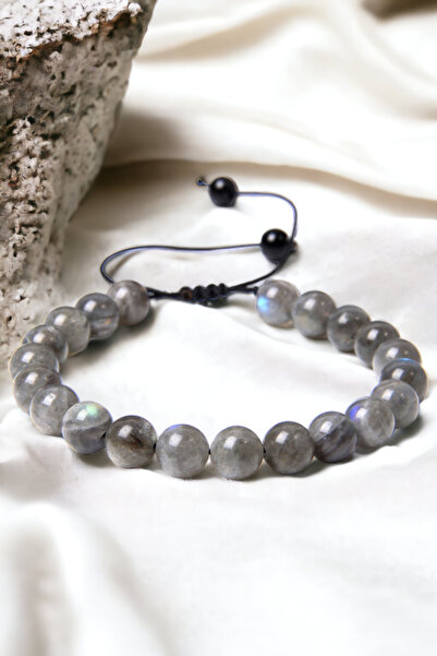 NBS Beautiful Naturel Stones سوار من حجر اللابرادوريت الطبيعي (قوي الحواس) جو...