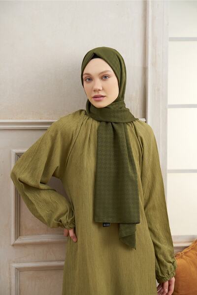 ARMANDA New Season Houndstooth Patterned Shawl - Perla Series Minimal Pattern Stylish Shawl Hijab Scarf