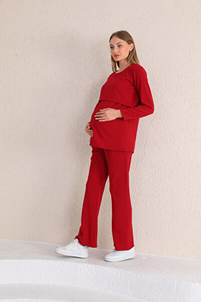 Miss Dünya Lissa Bordó camisole kismama és kismama tréningruha szoptatáshoz