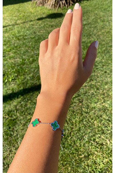 stainles steel Green Silver Bracelet