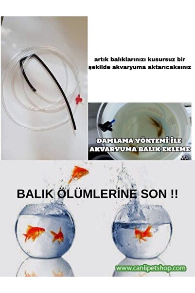 canlipetshop .Balık Alıştırma Aşılama Hortumu Kiti Balık Ölümlerine Son !!