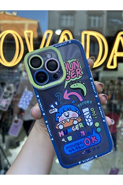 OVADA Iphone 14 Pro Max Uyumlu Kamera Korumalı Çizgi Film Karakter Desenli Si...