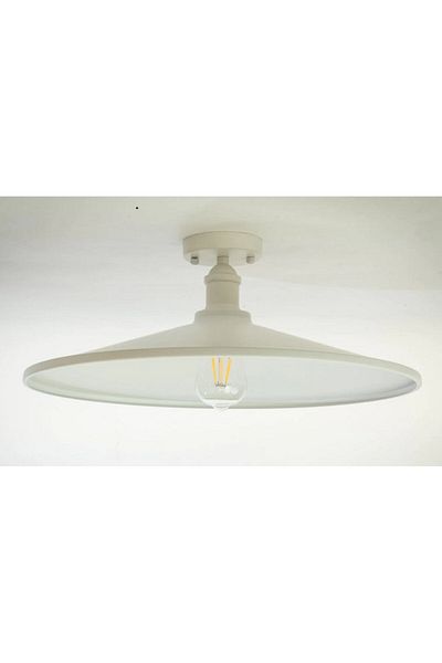 RİOLİGHT White Vintage 1XE27 Lampholder Metal Plophonier Chandelier Cap - Diameter:38cm