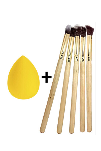 Nofella 5'li Far Karıştırma Fırçası + Makyaj Süngeri Seti