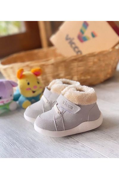 Vicco Γνήσια Ορθοπεδικά Γούνινα Unisex Baby Grey Daily Boots