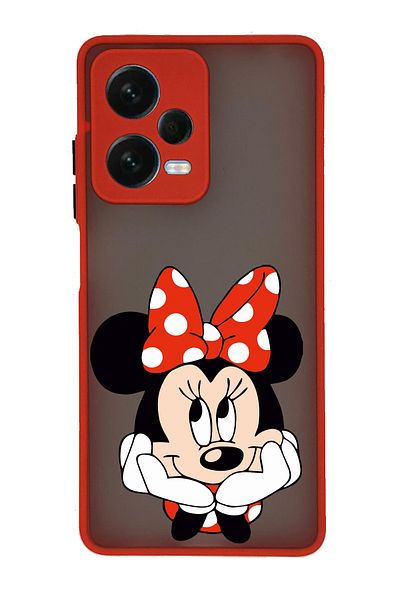 Merwish حافظة لهاتف Xiaomi Redmi Note 12 Pro(5G) مع حماية لعدسة الكاميرا Hux Tpu سيليكون نمط ميني أحمر