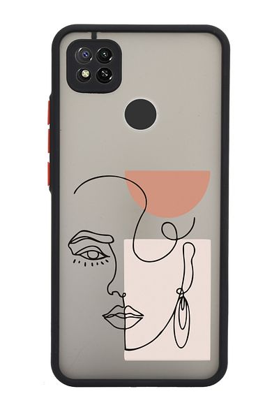 Merwish حافظة لهاتف Xiaomi Redmi 9c و10a مع حماية لعدسة الكاميرا Hux Tpu سيليكون للنساء بنمط فني أسود