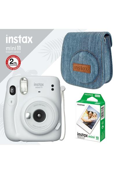 Fujifilm Instax Mini 11 Beyaz Fotoğraf Makinesi Ve Jean Çantalı Hediye Seti 3