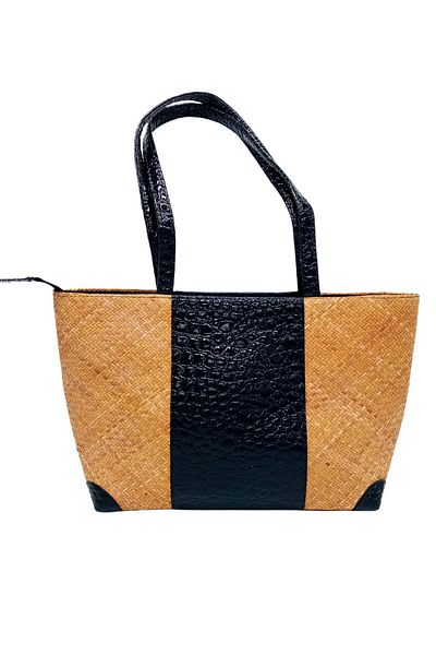 Dünyadan Hediyeler Straw Knitted Leather Decorated Hand Shoulder Bag No.23