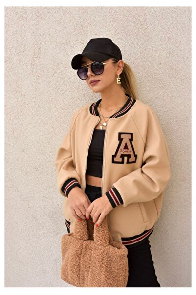 LEYEL Moda Μπουφάν Unisex Μωβ Μαύρο Μπεζ Fleece College