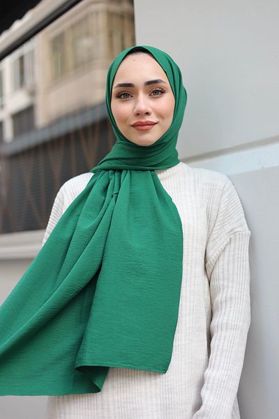 shalby Βαμβακερό Cazz Shawl Hijab Pine Green
