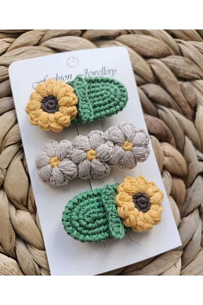 YS Yasu_hobi 3-Piece Sunflower Buckle Set