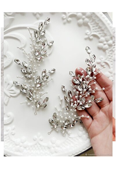 BBA TULLE STORE model lateral 2 piese diademă de mireasă de cristal, piatră o...