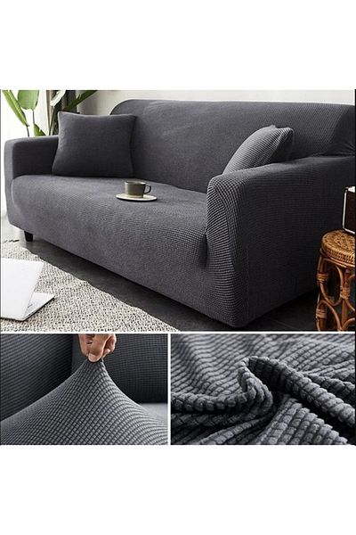 HEYTGAH 3 Seater Bamboo Lycra Sofa - Flexible Washable Cover with Elastics, Sofa Bed Cover 1 Piece