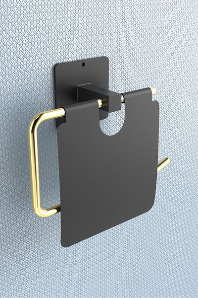 KARTEYA Stainless Gold Toilet Paper Holder/Toilet Wc Paper Holder with Adhesive Cover