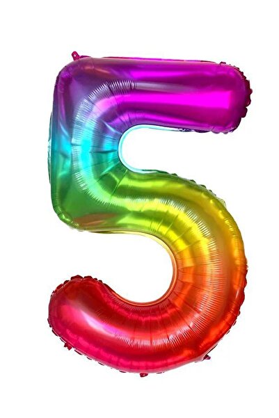 Bkmc Rainbow Colored Age Number Foil Balloon