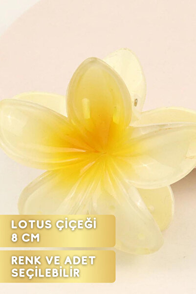 roshel Çok Al Az Öde Lotus Çiçekli Renkli Toka Mandal Pençe 8 Cm Pembe Kırmız...