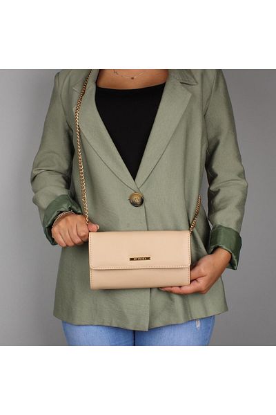 My Valice Leather Crossbody Mini Portfolio Bag with Wallet and Card Holder Compartment Phone Bag 1622 Beige