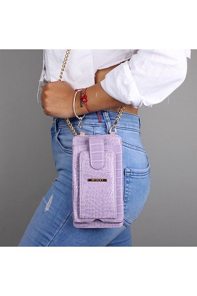 My Valice My Valice Leather Crossbody Wallet and Card Holder Compartment Phone Bag 1618 Lilac