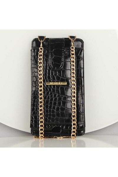 My Valice My Valice Leather Crossbody Wallet and Card Holder Compartment Phone Bag 1618 Black