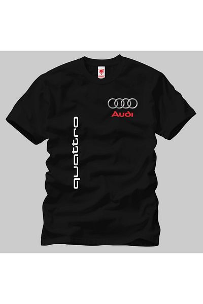 Built By Crazy Μπλουζάκι Unisex με λογότυπο Audi Quattro