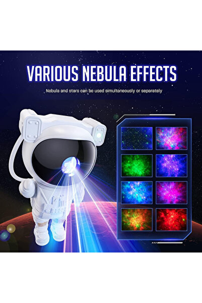 Jetcom Yıldız Projektör Astronot Işıklı Kumandalı Galaksi Samanyolu Projeksiyon Gece Lambası