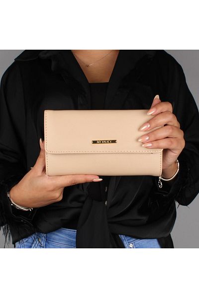 My Valice Leather Crossbody Mini Portfolio Bag with Wallet and Card Holder Compartment Phone Bag 1622 Beige