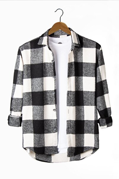 LEYEL Moda COPY - Πουκάμισο ξυλοκόπο με κόκκινα κουμπιά