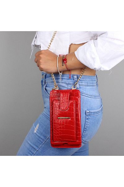My Valice My Valice Leather Crossbody Wallet and Card Holder Compartment Phone Bag 1618 Red