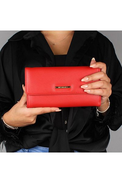 My Valice Leather Crossbody Mini Portfolio Bag with Wallet and Card Holder Compartment Phone Bag 1622 Red