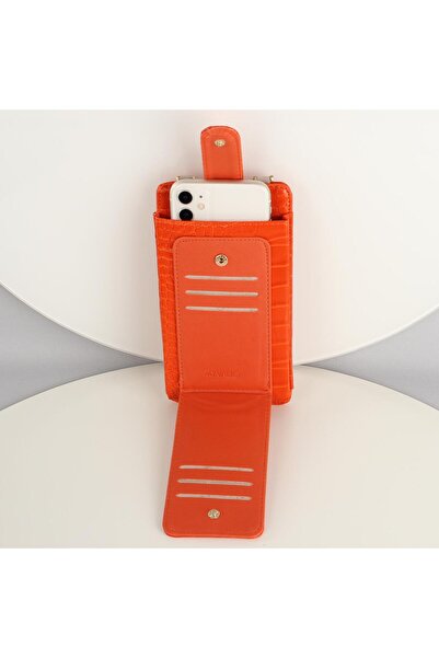 My Valice My Valice Leather Crossbody Wallet and Card Holder Compartment Phone Bag 1618 Orange