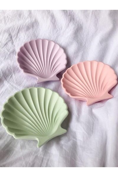 Orange Atelier 3-Piece Decorative Concrete Oyster Jewelry Plate