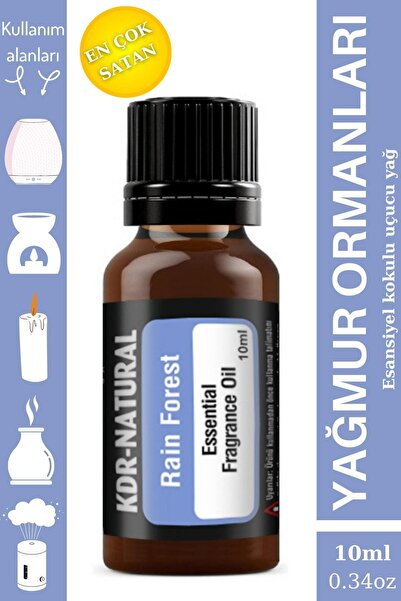 kdr natural Yağmur Ormanları Esansiyel Uçucu Koku Yağ Buhurdanlık Yağı Difüzö...